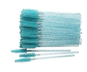 50 pcs Cosmetic Eyelash Brush  Crystal Mascara Wands Applicator Diamond Eyelashes brushes Disposable Make Up brushes Tools