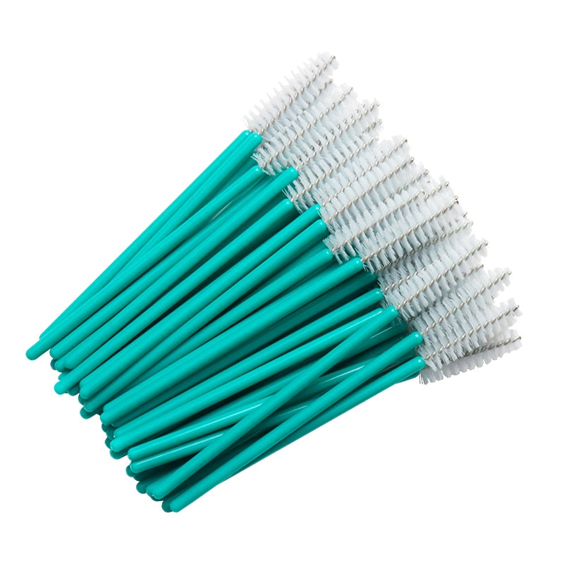 50 pcs Cosmetic Eyelash Brush  Crystal Mascara Wands Applicator Diamond Eyelashes brushes Disposable Make Up brushes Tools
