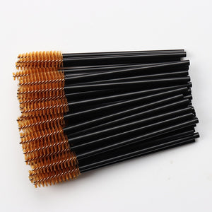 50 Pcs Disposable Crystal Eyelash brush Mascara Wands Applicator Diamond Eye Lash brushes  Eyelash Extension women Makeup tools