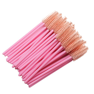 50 pcs Cosmetic Eyelash Brush  Crystal Mascara Wands Applicator Diamond Eyelashes brushes Disposable Make Up brushes Tools