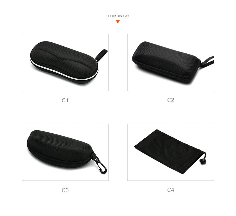 Men and Women Protective Glasses Case Sunglasses Hard Case Travel Protective Glasses Bag Black Portable Accessories Zipper Box