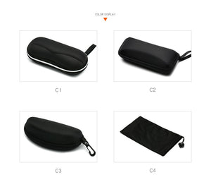 Men and Women Protective Glasses Case Sunglasses Hard Case Travel Protective Glasses Bag Black Portable Accessories Zipper Box