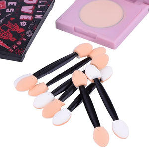 100pcs Disposable Dual Side Eyeshadow Brush Eyebrow Eyeliner Sponge Tipped Oval Makeup Brush Applicator Eye Make up Tool Beauty