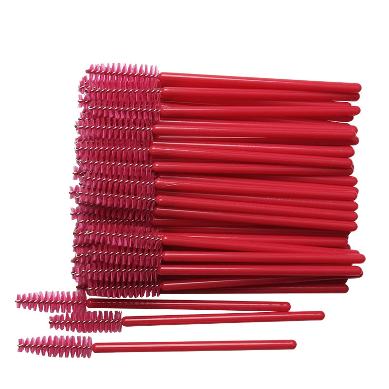 50 pcs Cosmetic Eyelash Brush  Crystal Mascara Wands Applicator Diamond Eyelashes brushes Disposable Make Up brushes Tools