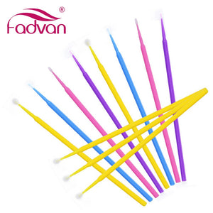 100/200pcs Micro Disposable Eyelash Extension Clean Swab Mini Individual Applicators Mascara Brush Eyelash Glue Cleaning Stick