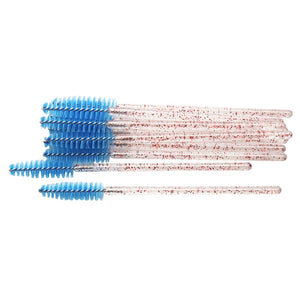 50 pcs Cosmetic Eyelash Brush  Crystal Mascara Wands Applicator Diamond Eyelashes brushes Disposable Make Up brushes Tools