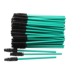 50 pcs Cosmetic Eyelash Brush  Crystal Mascara Wands Applicator Diamond Eyelashes brushes Disposable Make Up brushes Tools
