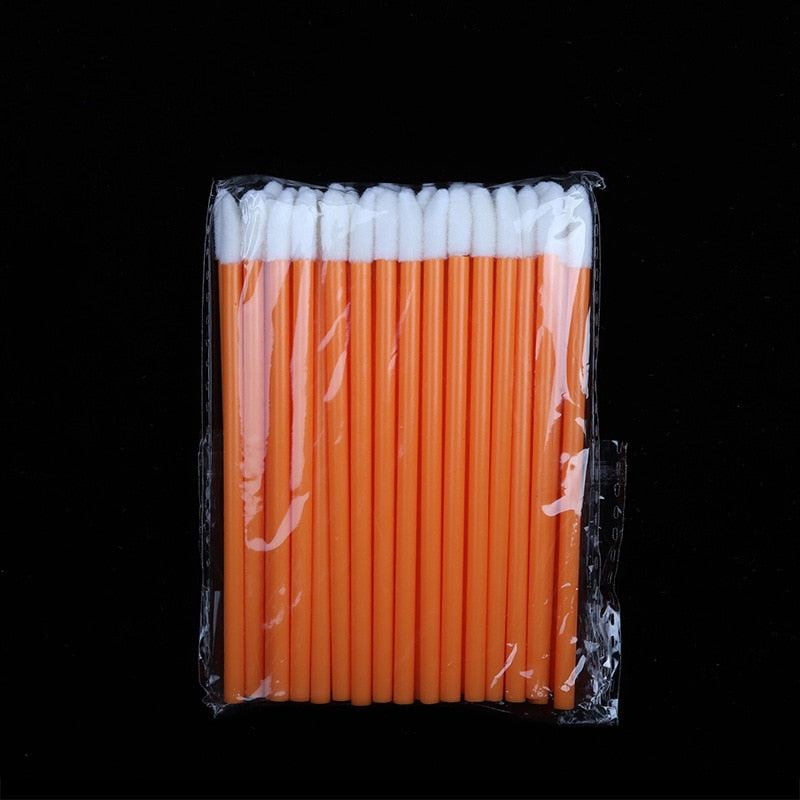 50 pcs Disposable hollow lip brush Soft Lipstick Mascara Wands Applicators Eyelash Cleaner Cosmetic brushes women Make Up Tools