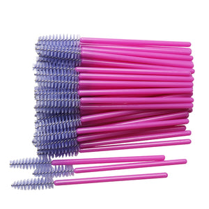50 pcs Cosmetic Eyelash Brush  Crystal Mascara Wands Applicator Diamond Eyelashes brushes Disposable Make Up brushes Tools