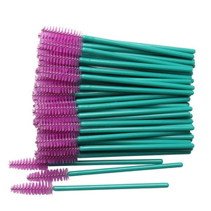 50 pcs Cosmetic Eyelash Brush  Crystal Mascara Wands Applicator Diamond Eyelashes brushes Disposable Make Up brushes Tools
