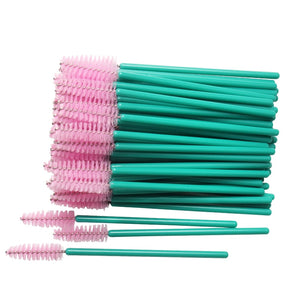 50 pcs Cosmetic Eyelash Brush  Crystal Mascara Wands Applicator Diamond Eyelashes brushes Disposable Make Up brushes Tools