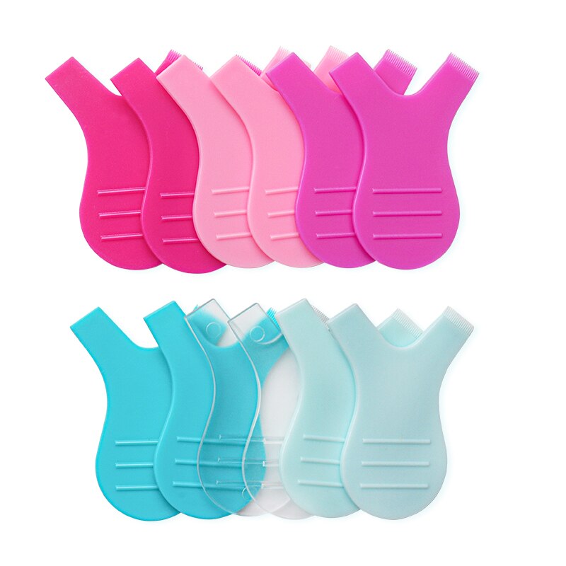 Brochas de plástico reutilizables para maquillaje, 10 piezas, en forma de peine de limpieza Y, rizador de pestañas, extensión de pestañas, herramientas de permanente
