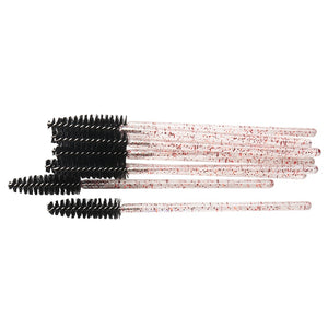 50 pcs Cosmetic Eyelash Brush  Crystal Mascara Wands Applicator Diamond Eyelashes brushes Disposable Make Up brushes Tools
