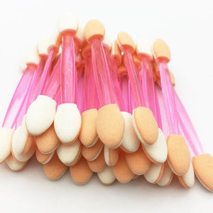 100pcs Disposable Dual Side Eyeshadow Brush Eyebrow Eyeliner Sponge Tipped Oval Makeup Brush Applicator Eye Make up Tool Beauty