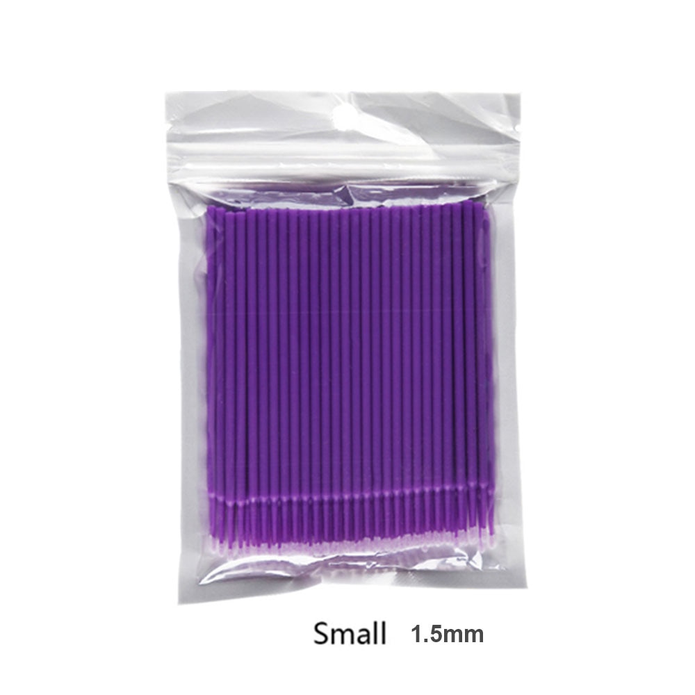 100/200pcs Micro Disposable Eyelash Extension Clean Swab Mini Individual Applicators Mascara Brush Eyelash Glue Cleaning Stick