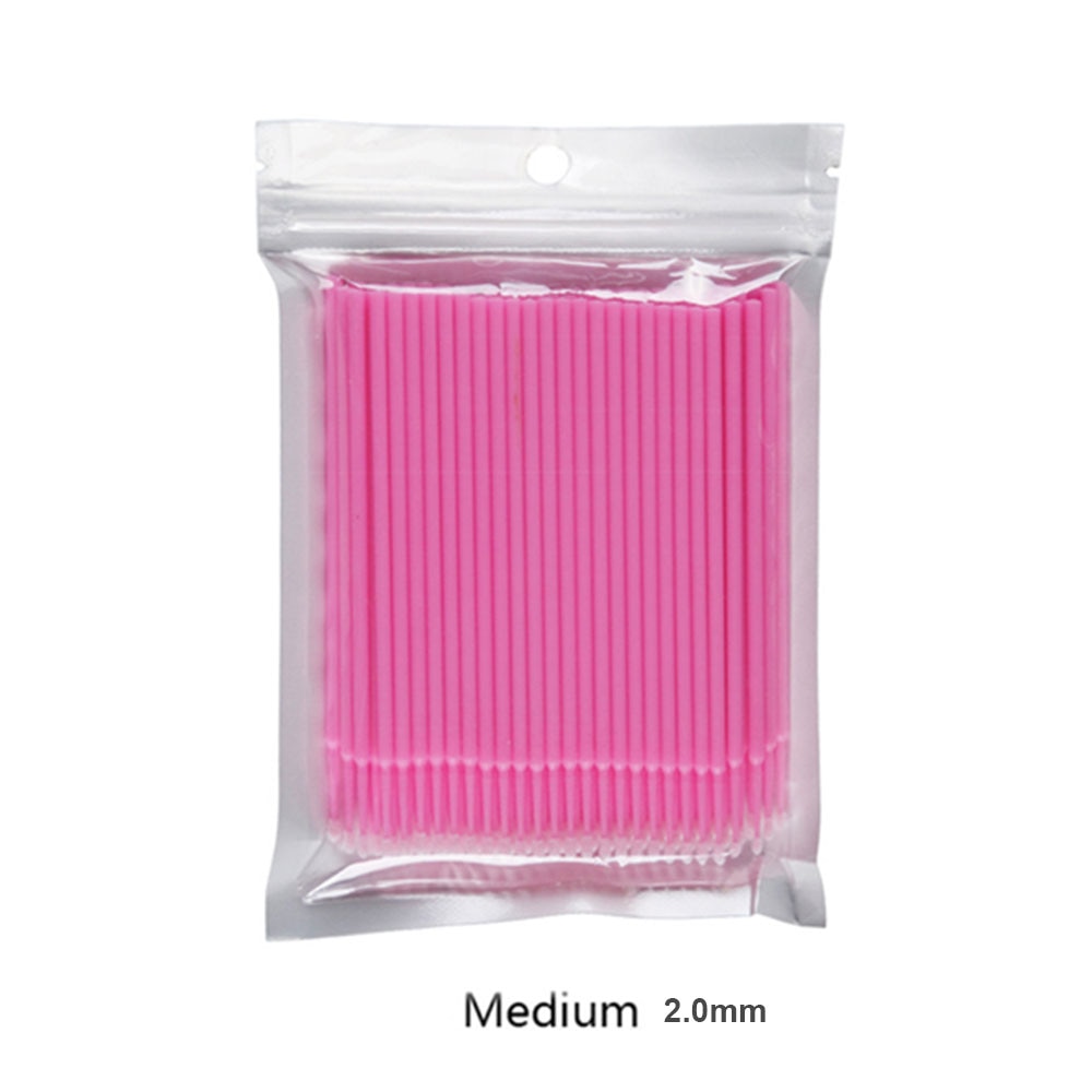 100/200pcs Micro Disposable Eyelash Extension Clean Swab Mini Individual Applicators Mascara Brush Eyelash Glue Cleaning Stick