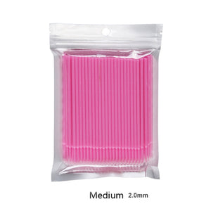 100/200pcs Micro Disposable Eyelash Extension Clean Swab Mini Individual Applicators Mascara Brush Eyelash Glue Cleaning Stick