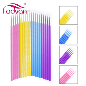 100/200pcs Micro Disposable Eyelash Extension Clean Swab Mini Individual Applicators Mascara Brush Eyelash Glue Cleaning Stick
