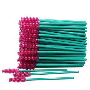 50 pcs Cosmetic Eyelash Brush  Crystal Mascara Wands Applicator Diamond Eyelashes brushes Disposable Make Up brushes Tools