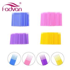 100/200pcs Micro Disposable Eyelash Extension Clean Swab Mini Individual Applicators Mascara Brush Eyelash Glue Cleaning Stick