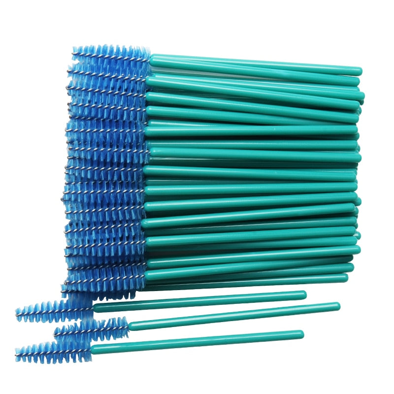 50 pcs Cosmetic Eyelash Brush  Crystal Mascara Wands Applicator Diamond Eyelashes brushes Disposable Make Up brushes Tools