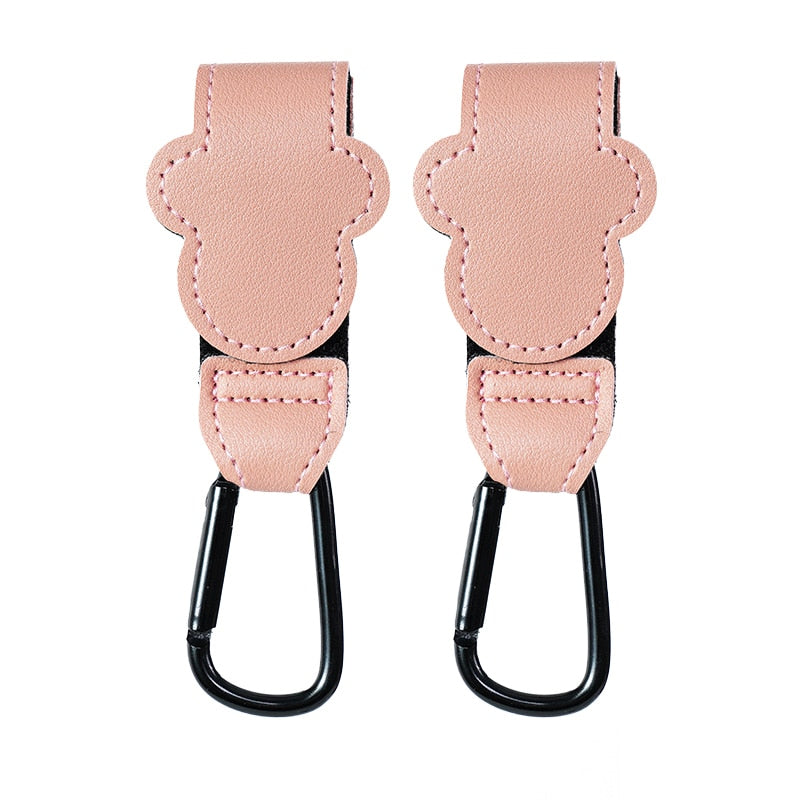 Baby Stroller Hook Fashion PU Leather Adjustable Pram Hook Cart Organizer Diaper Bag Hanger Children Boy Girl Travel Accessories