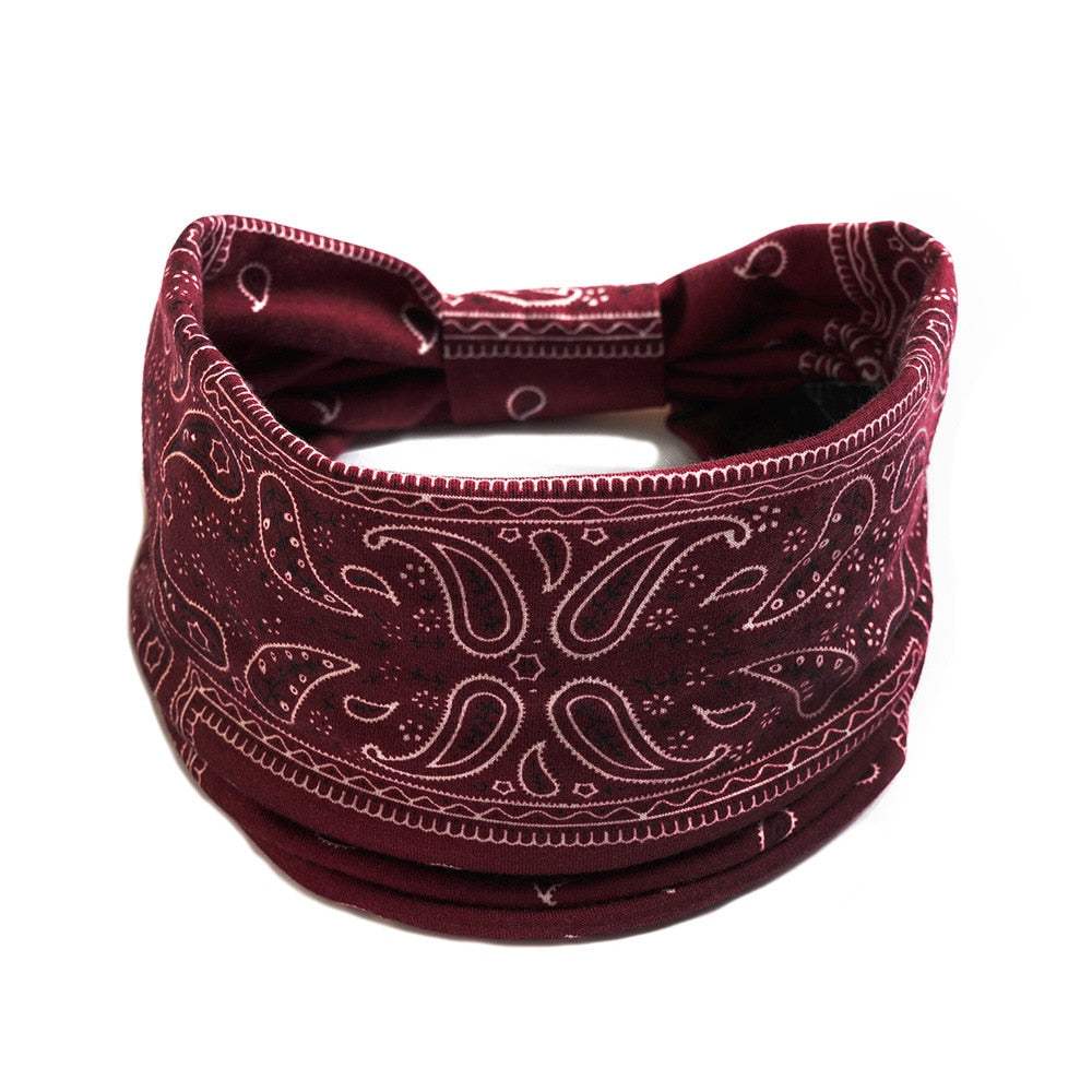 Bohemian Wide Cotton Stretch Headbands Women Headwrap Turban Headwear Bandage Hairbands Bandana Wide Headbands Hair Accessories