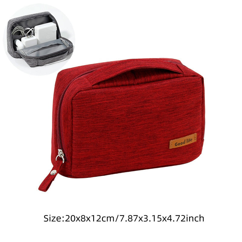 Travel Wire Bag Portable Waterproof Cable Pouch USB Electronics Charger Organizer Digital Gadget Kit Cosmetic Case Accessories