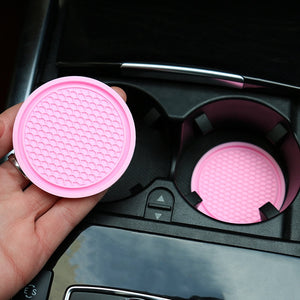 Car Coasters PVC Travel Auto Cup Holder Insert Coaster Anti Slip Vehicle Interior Accessories Cup Mats