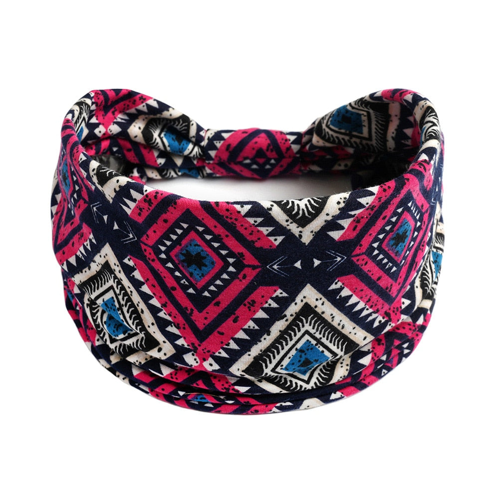 Bohemian Wide Cotton Stretch Headbands Women Headwrap Turban Headwear Bandage Hairbands Bandana Wide Headbands Hair Accessories
