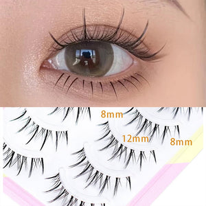 Dream Deer 5 Pairs False Eyelashes A Type Eyelashes Upgraded Lash V-shaped 0.14mm Transparent Stem Soft Natural Eye Lashes Mink