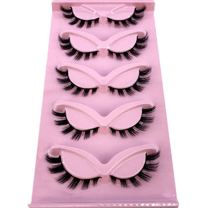 New Cat-Eye 3D Mink Eyelashes Curled Winged Natural Realistic Messy End Eye Elongated Thick False Eyelashes Soft Fake Eyelashes