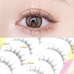 Dream Deer 5 Pairs False Eyelashes A Type Eyelashes Upgraded Lash V-shaped 0.14mm Transparent Stem Soft Natural Eye Lashes Mink