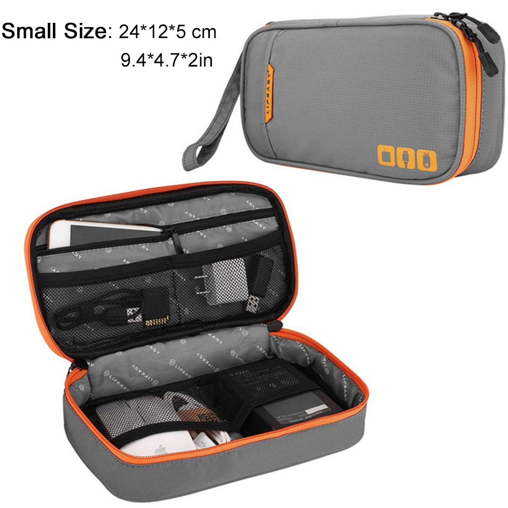 Portable Electronic Accessories Travel case,Cable Organizer Bag Gadget Carry Bag for iPad,Cables,Power,USB Flash Drive, Charger