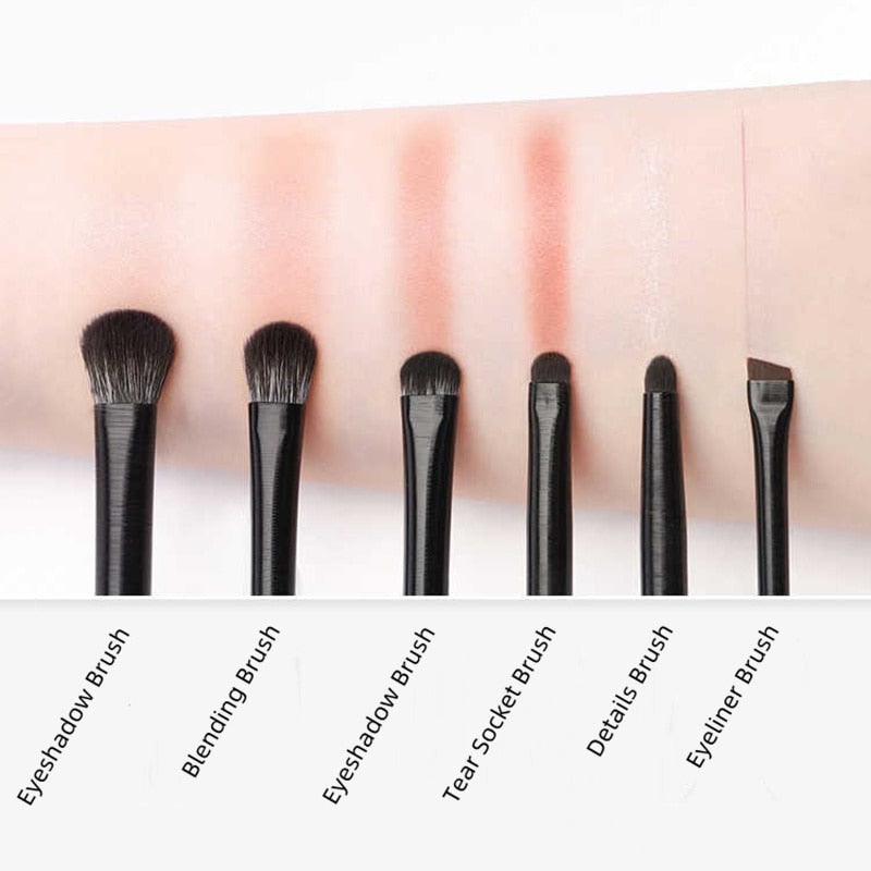 Natural Eye Makeup Brushes Set Eyeshadow Brush Eyebrow Contour Eyeliner Brush Women Eyes Cosmetic Blending Detail Make Up Tools