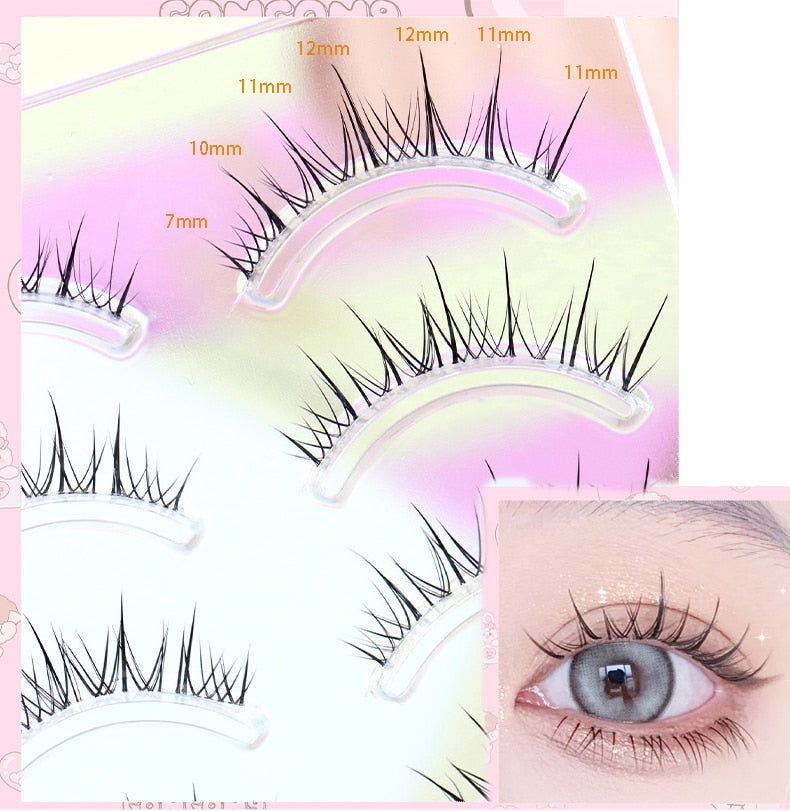 Dream Deer 5 Pairs False Eyelashes A Type Eyelashes Upgraded Lash V-shaped 0.14mm Transparent Stem Soft Natural Eye Lashes Mink