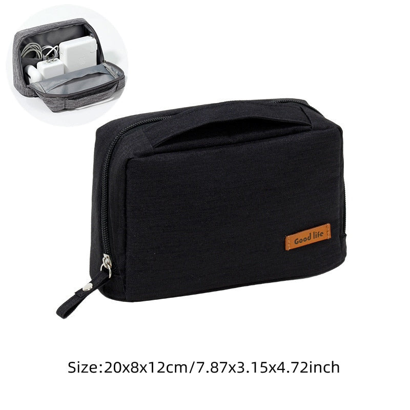 Travel Wire Bag Portable Waterproof Cable Pouch USB Electronics Charger Organizer Digital Gadget Kit Cosmetic Case Accessories