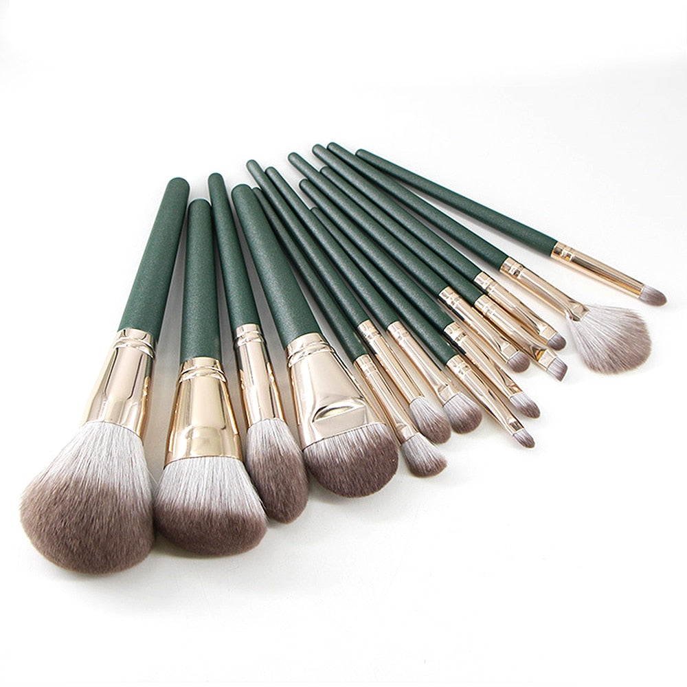 JTFIL14Pcs Makeup Brushes Soft Fluffy Makeup Tools Cosmetic Powder Eye Shadow Foundation Blush Blending Beauty Make Up Brush