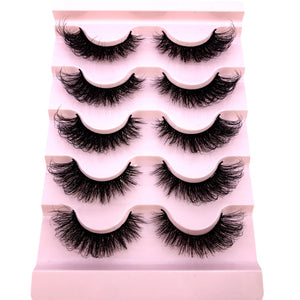 New Cat-Eye 3D Mink Eyelashes Curled Winged Natural Realistic Messy End Eye Elongated Thick False Eyelashes Soft Fake Eyelashes