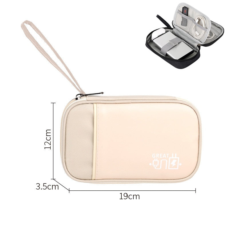 Travel Wire Bag Portable Waterproof Cable Pouch USB Electronics Charger Organizer Digital Gadget Kit Cosmetic Case Accessories