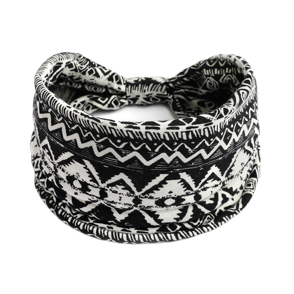 Bohemian Wide Cotton Stretch Headbands Women Headwrap Turban Headwear Bandage Hairbands Bandana Wide Headbands Hair Accessories