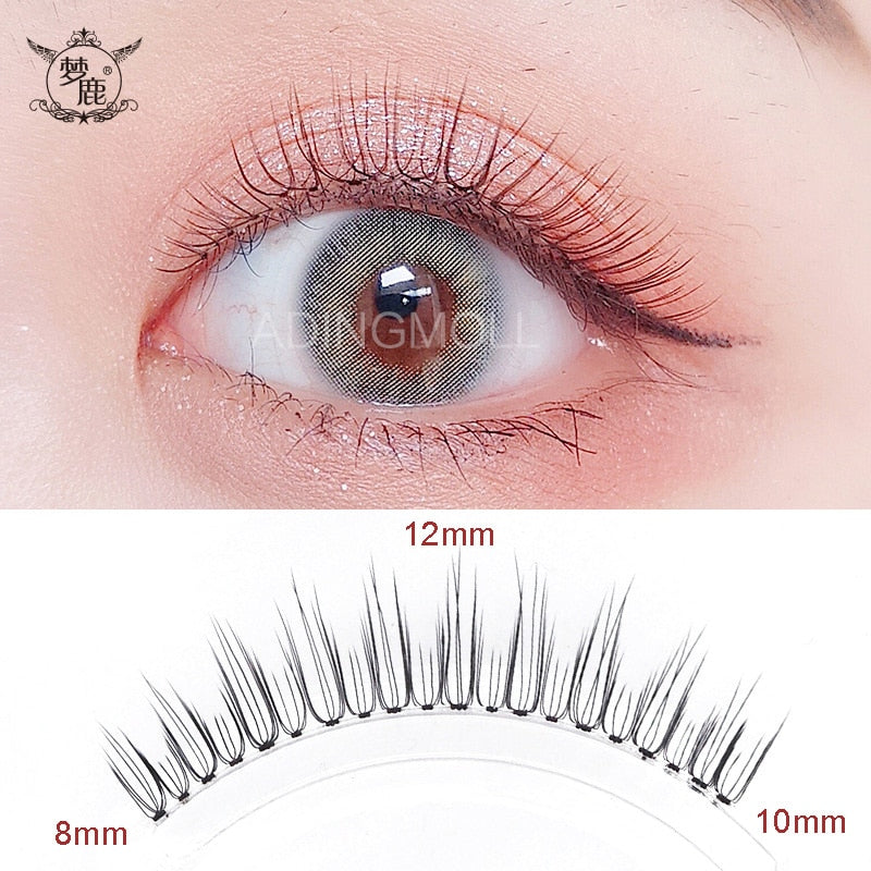 Dream Deer 5 Pairs False Eyelashes A Type Eyelashes Upgraded Lash V-shaped 0.14mm Transparent Stem Soft Natural Eye Lashes Mink