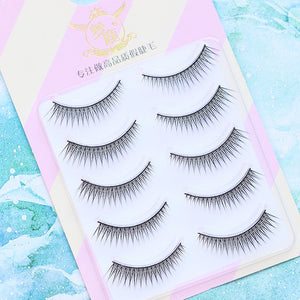Dream Deer 5 Pairs False Eyelashes A Type Eyelashes Upgraded Lash V-shaped 0.14mm Transparent Stem Soft Natural Eye Lashes Mink