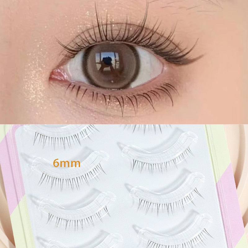 Dream Deer 5 Pairs False Eyelashes A Type Eyelashes Upgraded Lash V-shaped 0.14mm Transparent Stem Soft Natural Eye Lashes Mink