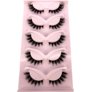 New Cat-Eye 3D Mink Eyelashes Curled Winged Natural Realistic Messy End Eye Elongated Thick False Eyelashes Soft Fake Eyelashes