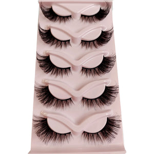New Cat-Eye 3D Mink Eyelashes Curled Winged Natural Realistic Messy End Eye Elongated Thick False Eyelashes Soft Fake Eyelashes