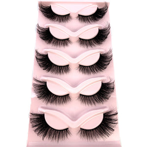 New Cat-Eye 3D Mink Eyelashes Curled Winged Natural Realistic Messy End Eye Elongated Thick False Eyelashes Soft Fake Eyelashes