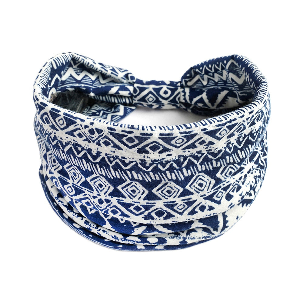 Bohemian Wide Cotton Stretch Headbands Women Headwrap Turban Headwear Bandage Hairbands Bandana Wide Headbands Hair Accessories