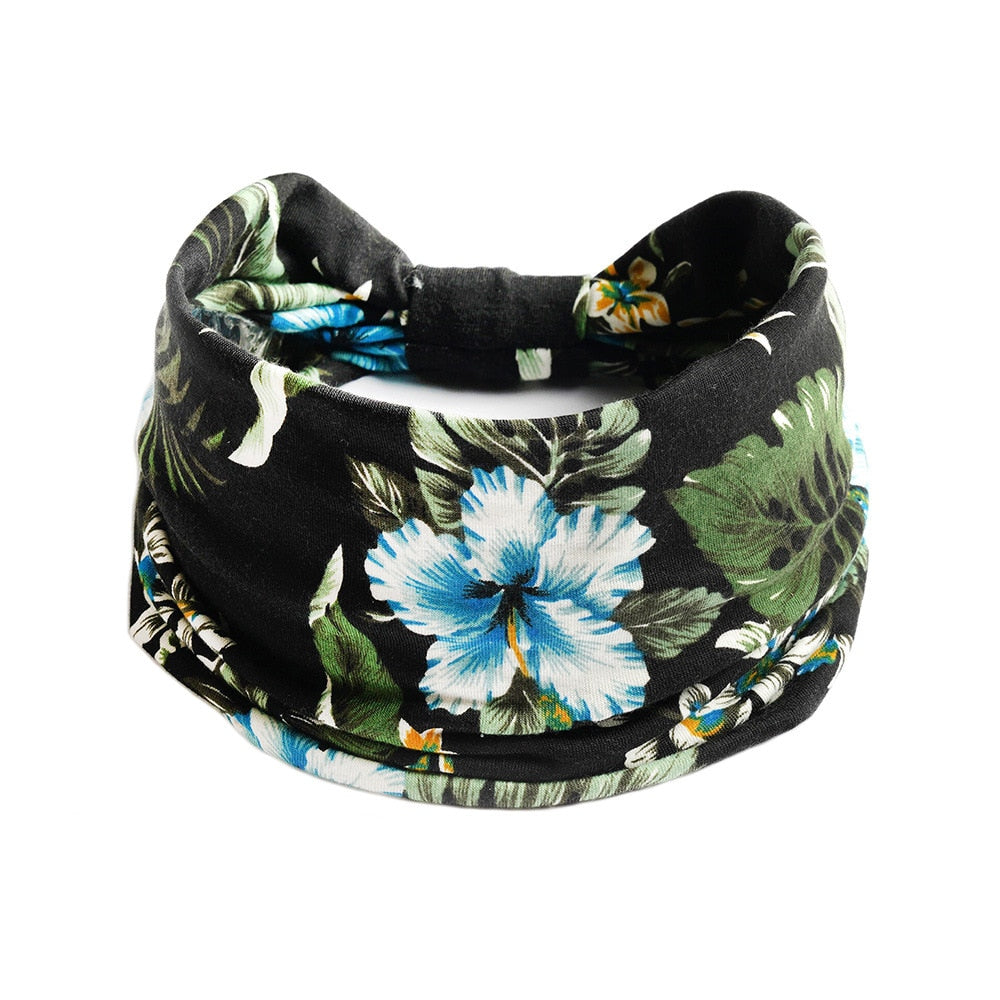Bohemian Wide Cotton Stretch Headbands Women Headwrap Turban Headwear Bandage Hairbands Bandana Wide Headbands Hair Accessories