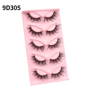 New Cat-Eye 3D Mink Eyelashes Curled Winged Natural Realistic Messy End Eye Elongated Thick False Eyelashes Soft Fake Eyelashes